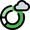 Donut chart infographics on the cloud network icon