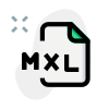 An MXL file is a compressed music score for music composition and notation icon