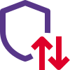 Protection of data transfer with uplink and downlink arrow icon