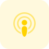 Podcasts player logotype, where they can discover and listen to the world's podcasts. icon