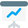 Screen with infographics of sales inconsistence chart icon