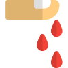 Bleeding or dripping of blood from finger icon