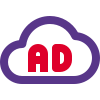 Ads supported on cloud space drive storage icon