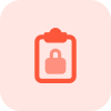 Notes on clipboard is been secured with padlock icon