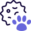 Virus spread through an animal isolated on a white background icon