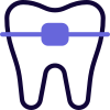 Braces for the teeth to overcome the misalignment of teeth growth icon