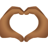 emoji con mani a cuore, carnagione media e scura icon