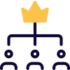 Employees under the Crown branch department isolated on a white background icon