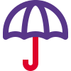 Umbrella as an insurance coverage logotype layout icon