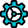 Cog wheel for application and computer management icon