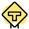 T Road bottom connected intersection road signal icon