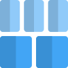 Five section frame column grid panel layout icon
