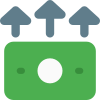 Money growth with multiple arrows in upward direction icon