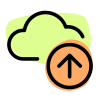 Content online uploaded on cloud drive system icon