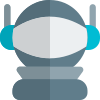 Cosmonaut head gear with antenna for communication icon