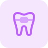 Braces for the teeth to overcome the misalignment of teeth growth icon