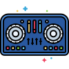 外部 DJ 控制器设备设备 Flaticons 线性颜色平面图标 icon