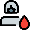 Women testing her blood isolated on a white background icon
