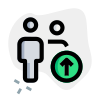 Uploading a document or file on a group with up arrow sign icon