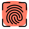 Finger biometric feature on portable digital devices icon