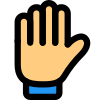 Hand gesture for high-five and stop signal icon