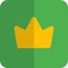 Online premium membership badge with crown logotype icon