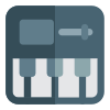 Midi controller for the mixing and enhancing music icon