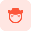 Cowboy with hat eyes crossed resembling dead emoji icon