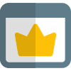 Premium website with crown logotype for subscription icon