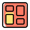 Tile dashboard layout for computer application organizing icon