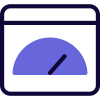 Internet web browser with bandwidth speed gauge icon