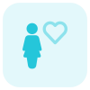 Favorite businesswoman to work on with a heart logotype icon