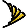 Sprint telecommunications company that provides wireless services and an internet service icon