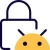 Android operating system locked with Padlock Logotype icon