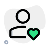 Favorite classic user profile picture with heart logotype icon