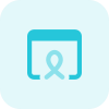 Cancer awareness programme on a website isolated on a white background icon