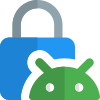 Android operating system locked with Padlock Logotype icon