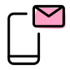 Mobile with email notification and envelope logotype icon