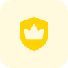 Crown in sheild shaped premium membership logotype icon