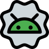 Android humanoid shape badge or sticker layout icon