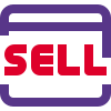 Selling products on ecommerce web portal website icon