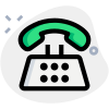 Outdated telephone with a keypad and receiver icon