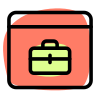 Online job portal website briefcase on a web browser icon