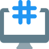 Social media content indexing with hashtag sign icon