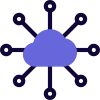 Cloud server multiple connection from all directions and nodes icon