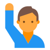 Man Raising Hand Skin Type 3 icon