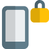 Mobile phone lock with padlock symbol logotype icon