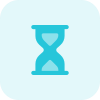 Vintage hourglass coundown timer isolated on plain background icon