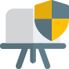 Defensive protection on a smart school software isolated on a white background icon