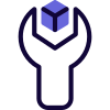 Utility and configuration in operating system with wrench Logotype icon